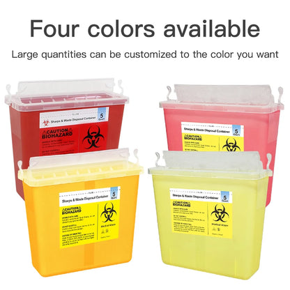 5L Medical Waste Sharps Container with Mailbox Style Lid