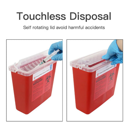 5L Medical Waste Sharps Container with Mailbox Style Lid