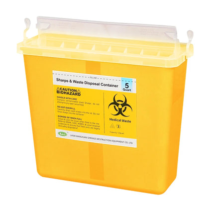5L Medical Waste Sharps Container with Mailbox Style Lid