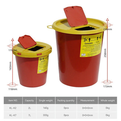 2L 7L Disposal Biohazard Container Round Disposable Medical Sharp Container