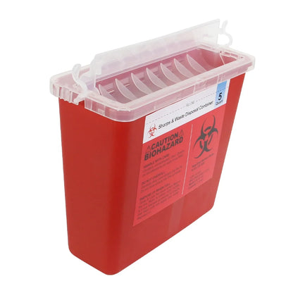 5L Medical Waste Sharps Container with Mailbox Style Lid